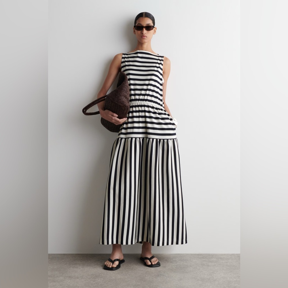 NWT COS Monochrome Striped Maxi Dress